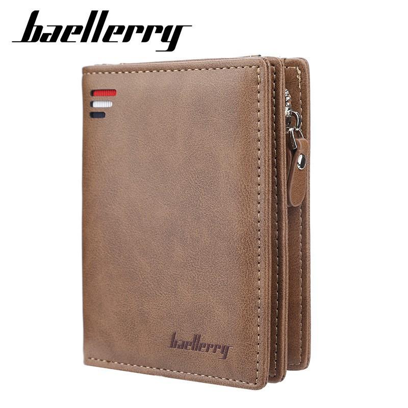 New Wallet Men Short Style European American Retro Multi Card Buckle Zipper Ticket Holder