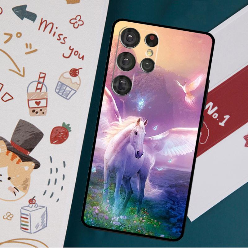 Husa cu unicorn curcubeu de desene animate pentru Samsung Galaxy S23 S21 S22 Ultra Plus S20 FE Note 20 Note 10 S8 S9 S10 Plus