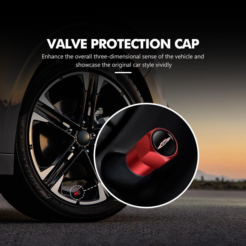 4Pcs Car Wheel Tire Stem Valve Protection Cap Dustproof Cover For MINI Cooper Works R56 F56 R53 R60 Clubman JCW Countryman TC1