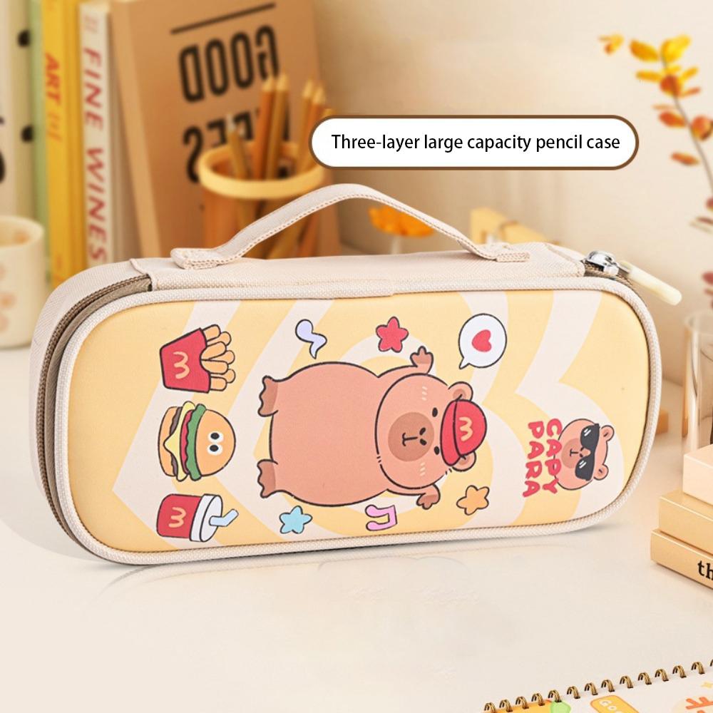 

Large Capacity Capybara Pencil Bag Canvas Stationery Bag Gifts Pencil Cases