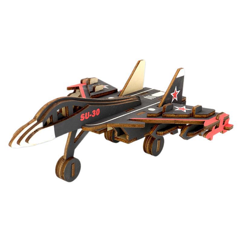 Wooden 3D Airplane Puzzle Educational DIY Toy for Children