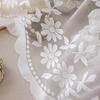 1PC Nuan Series White Floral Lace Window Valance Vintage Embroidered Sheer Curtain for Living Room Bedroom Home Decor