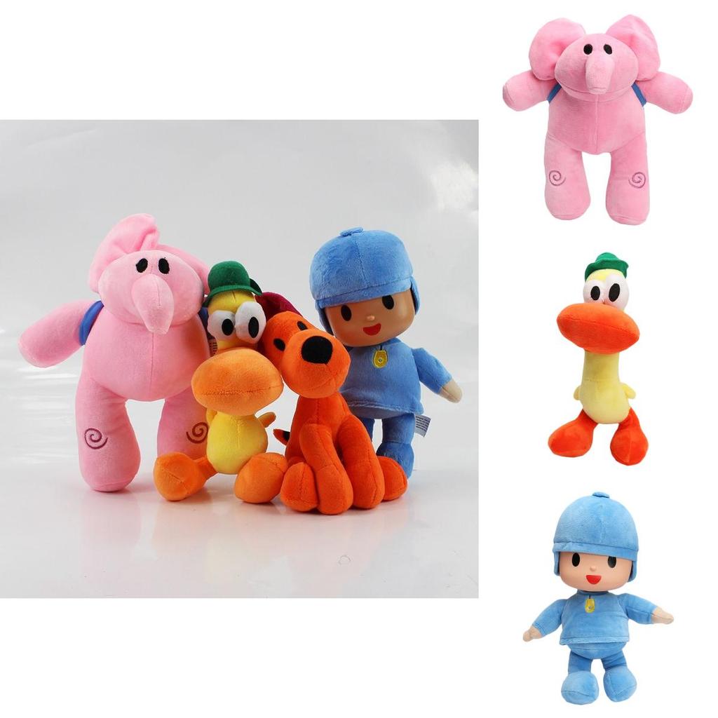 Premium Quality Set Of 4 Pocoyo Elly Pato Loula Soft Plush Stuffed Doll Toys For Children