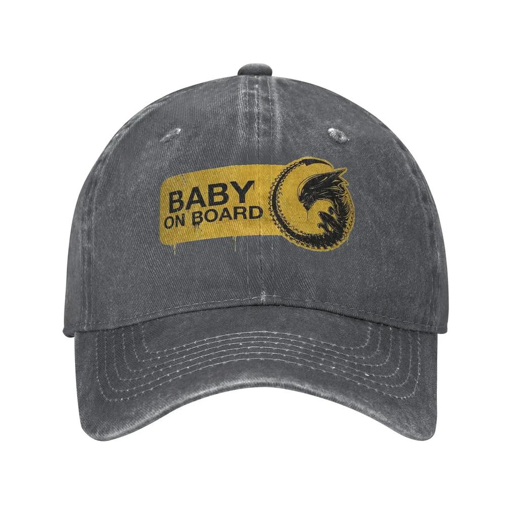 Vintage Alien Movie Baby Xeno Xenomorph Baseball Cap Unisex Distressed Denim Sun Cap Travel Unstructured Soft Caps Hat
