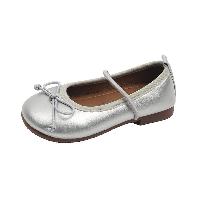 Spring Autumn Birthday Children Leather Shoes For Girls Fashion Korean Soft Sole Anti-slippery Sweet Bowtie Princess Shoes