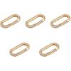 Craftdady 5ps Micro Pave Cubic Zirconia Spring Gate Ring Clasp CZ Rhinestone Golden Brass Oval Trigger Spring Snap Clip Hook Buckle for Keychain