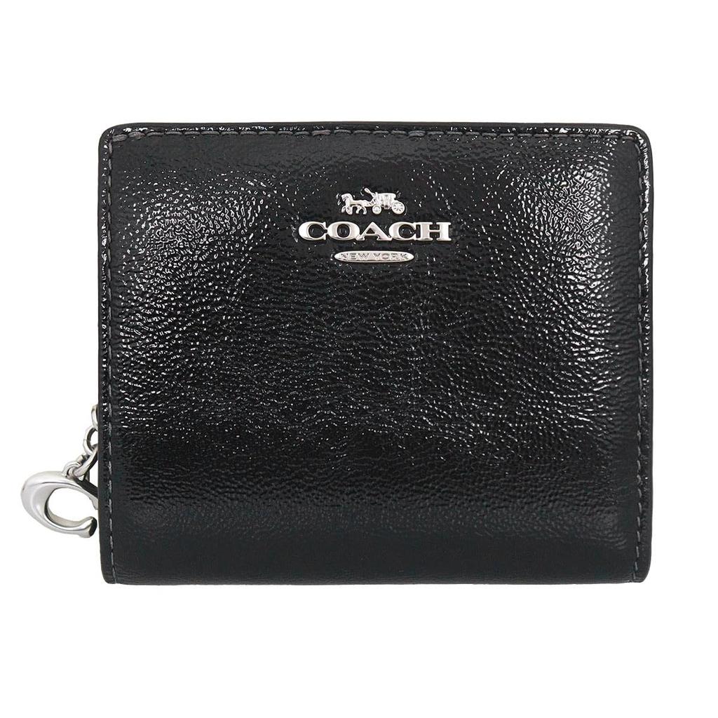 Wallet FCW790 CW790 Black Patent Leather C Charm Snap Round Zip Wallet [Coach] (Bifold Wallet) Women's [Outlet Product] [Brand] [Item]