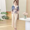 Mom's Summer Short Sleeve Blouse Set: 2025 Stylish Top for Middle-Aged & Elderly Women