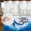 No Hook Whale Pattern Shower Curtain With Snap-in Fabric Liner, Sheer Top Window, Waterproof Double Layer Bathtub Curtain