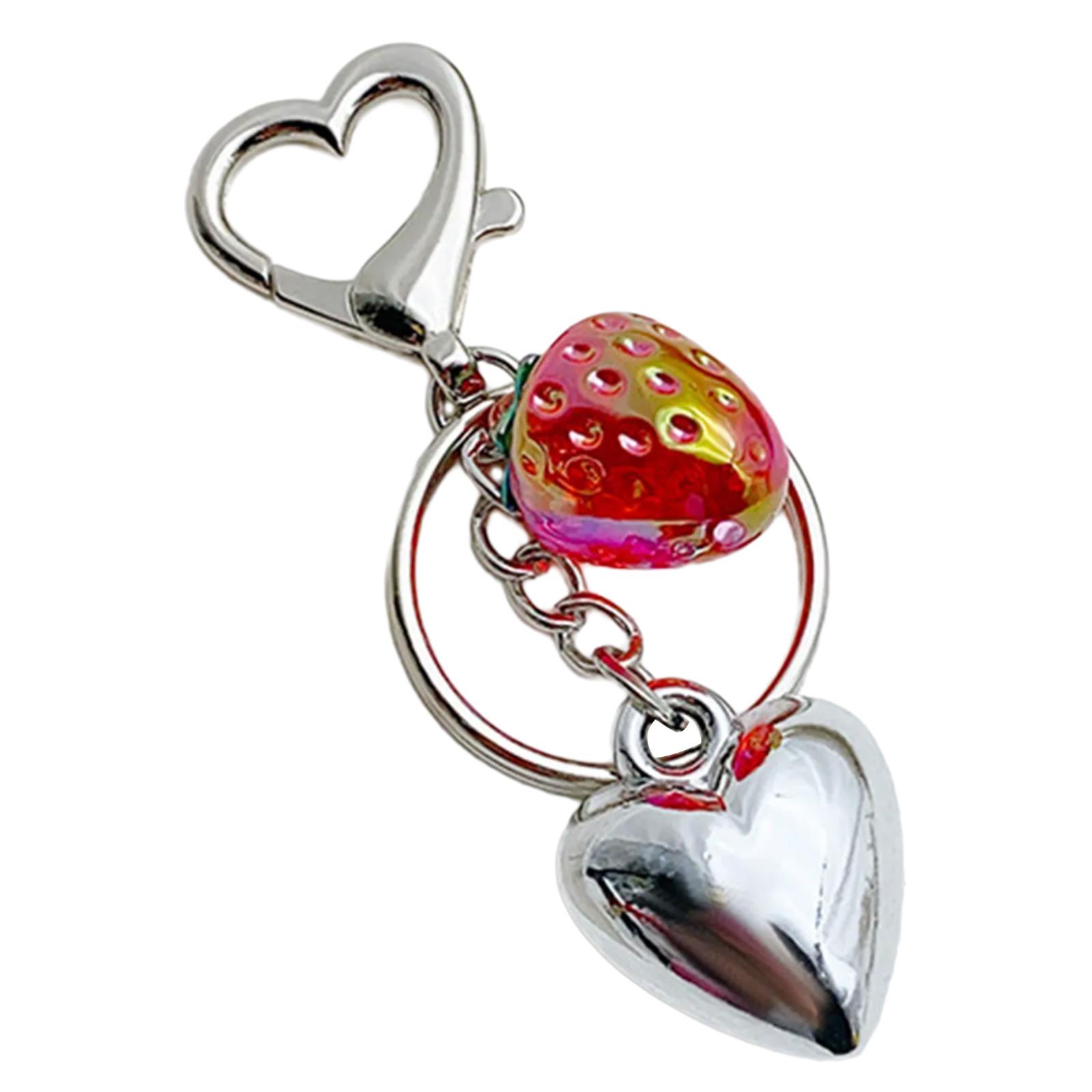 

Элегантный брелок в виде сердца клубники, стильный брелок-подвеска, модная сумка, подвеска, ювелирное украшение для женщин и девочек A