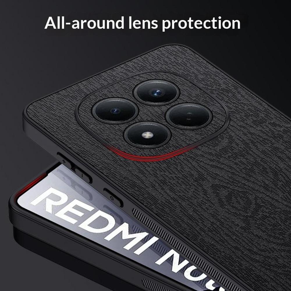 For Xiaomi Redmi Note 15 Pro 4G (Global) Case Wood Texture PU Leather Coated PC TPU Phone Cover
