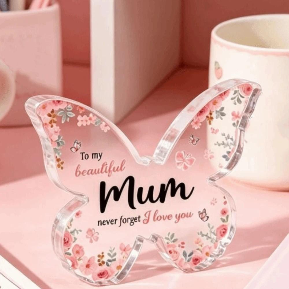 Creative Butterfly-Shaped Acrylic Plaque Decorations Acrylic Clear Butterfly Ornaments Beautiful Gifts for Mum Birthday