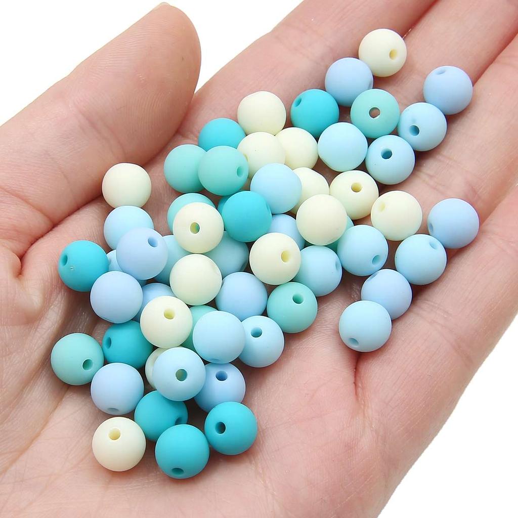 30pcs 8mm Mixed Colors Frosted Acrylic Beads Round Loose Spacer Beads for Necklace Bracelet Keychain DIY Jewelry Craft Making Beads