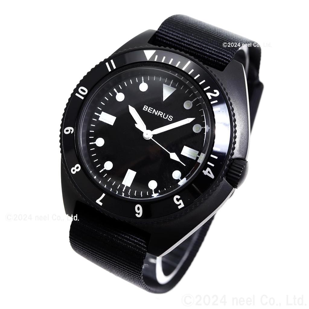 Benrus TYPE-1-BLACK Men's Military Watch, Black