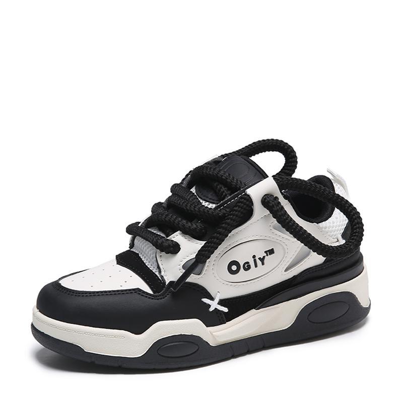 Mode Damen Casual Skateboard Schuhe Dicksohlige Klobige Sneaker Paar Atmungsaktiv Schnürschuhe Vulkanisierte Schuhe Damen Plateau-Sneaker