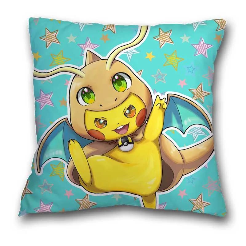 

Pokemon Anime Cushion Cover 45x45cm Pikachu Decor Sofa Pillow Cover Charmander Psyduck Anime Figure Cartoon Pillowcase 40cmx40cm