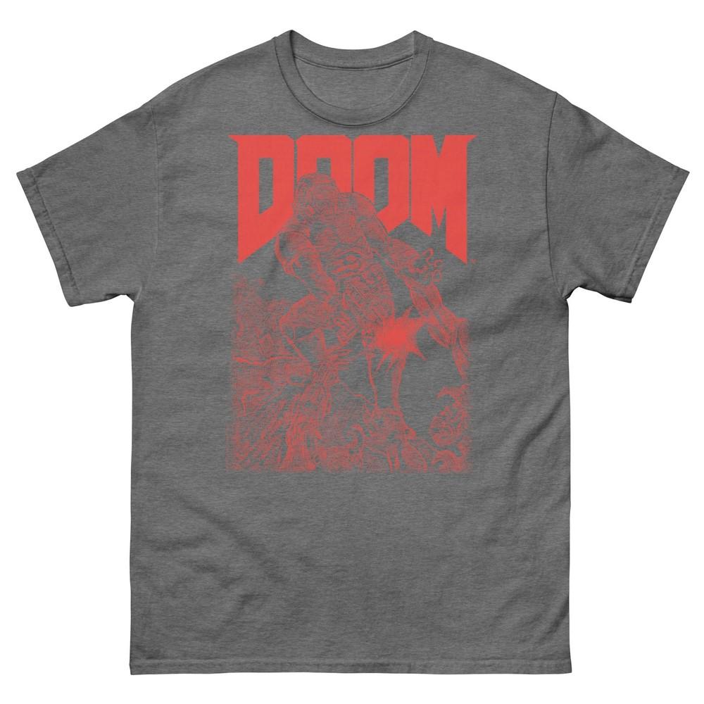 Doom Red Sketched Cover Art Retro Video Game TShirt