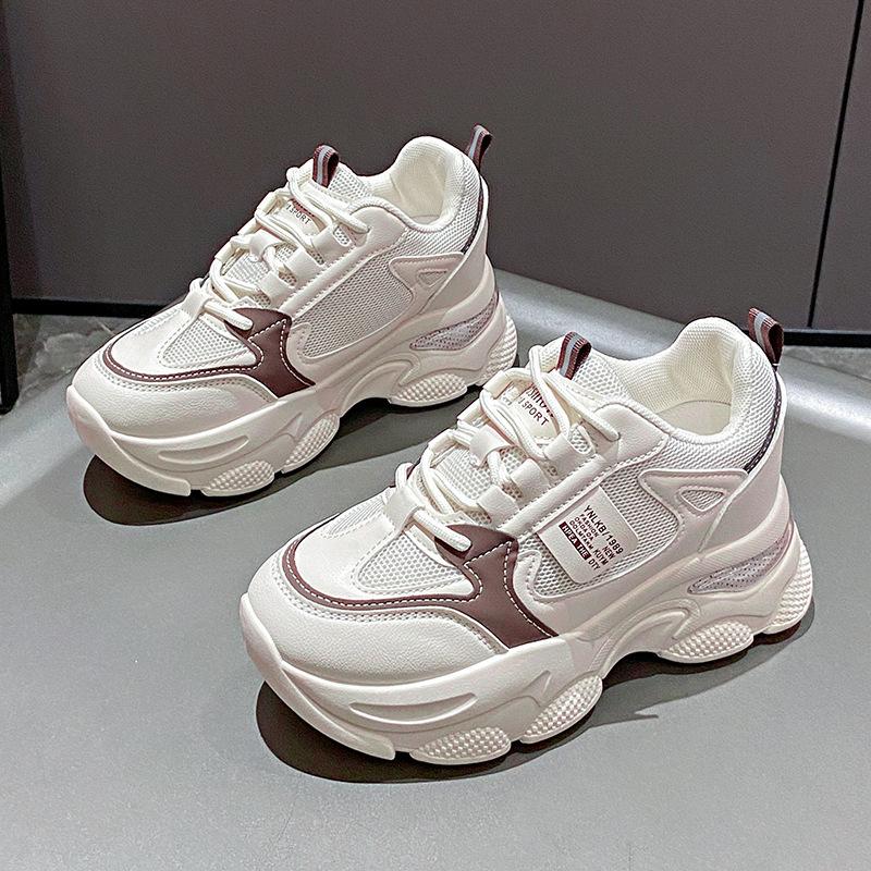 Mesh breathable thick-soled dad shoes women's 2025 new spring and summer height increase Internet celebrities show feet small leisure sports women's s