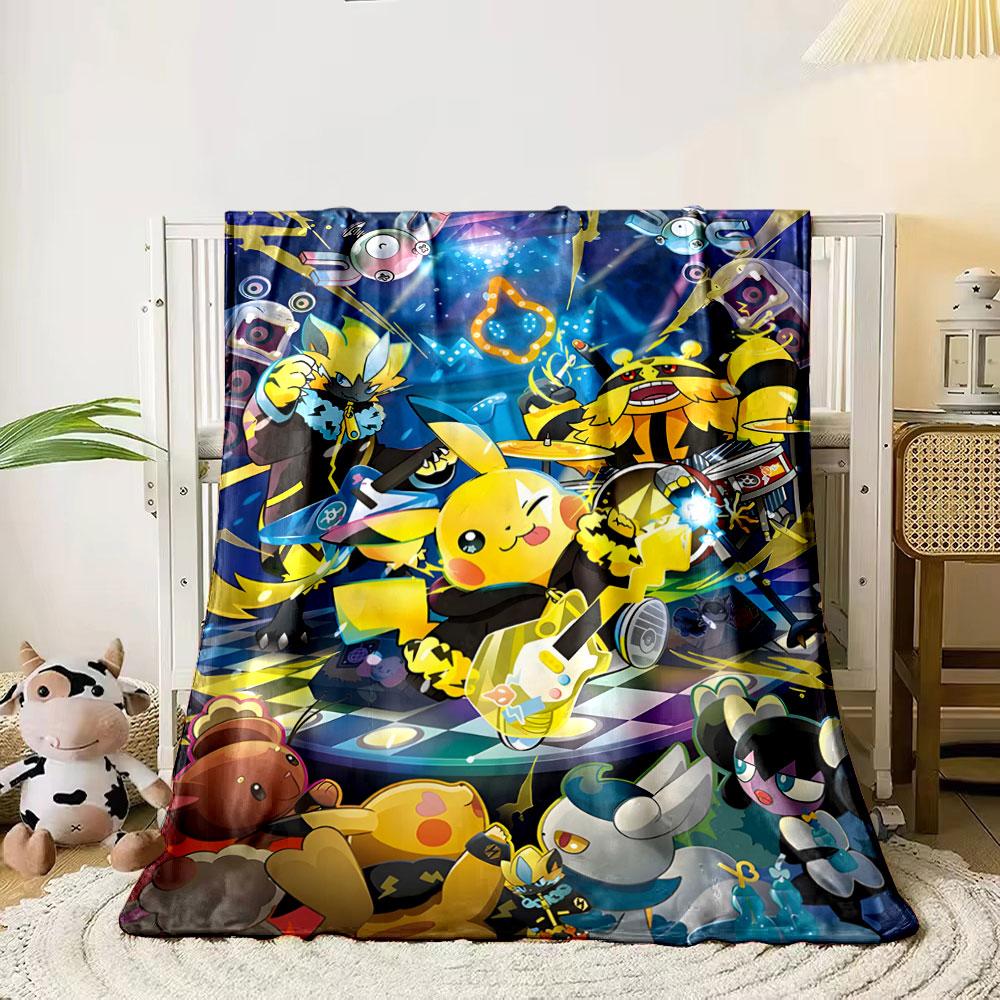 

Colorful Pokémon in a lively concert scene with instruments and lights. for all seasons blanket lunch break throw gift 80cm x 120cm