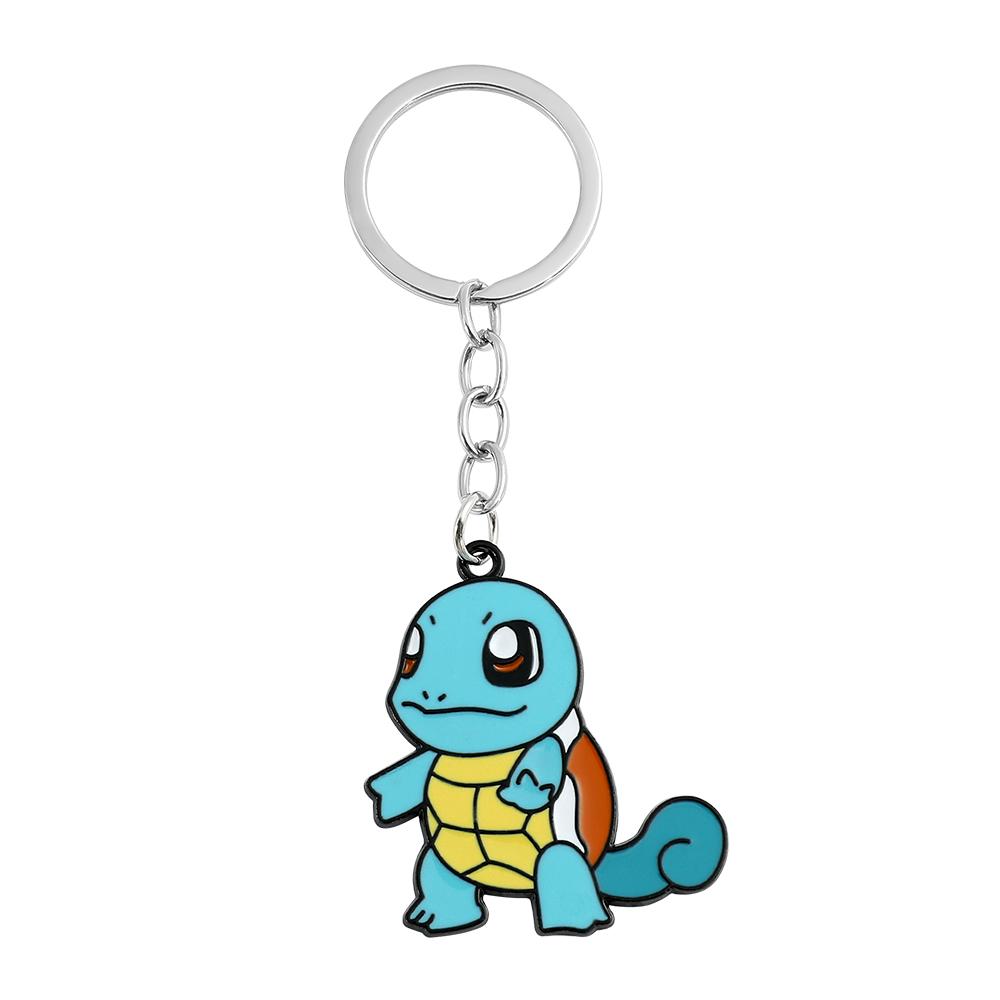 Kawaii Jigglypuff Pink Girl Keychains for Kids Cute Anime Pikachu Squirtle Psyduck Charmander Souvenirs Gift