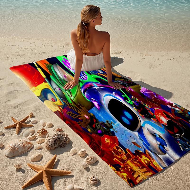Beweis Strandtuch mit einem Astro Bot Muster - weich, saugfähig, schnelltrocknend, maschinenwaschbar - perfekt zum Schwimmen, Camping, Baden