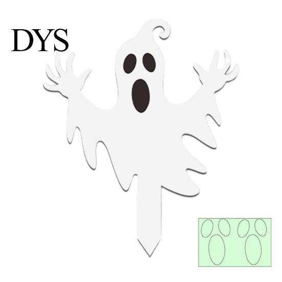 Fluorescent Outdoor Decor Halloween Ghost Garden Stake, Spooky Glow-in-The-Dark Yard Sign, Pumpkin Stakes Scarecrow Acrylic Decoration for Lawn