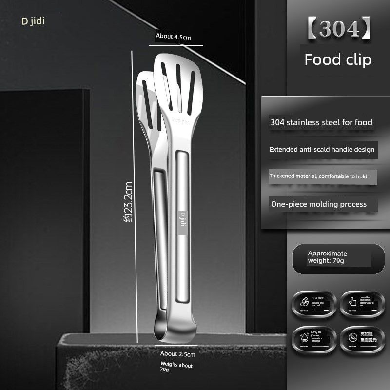Steel Tongs, Food Tongs, Kitchen Anti-Scald Tongs, Barbecue Tongs, Special Tongs for Grilling Steak, Small Tongs, Barbecue Tongs for Vegetables