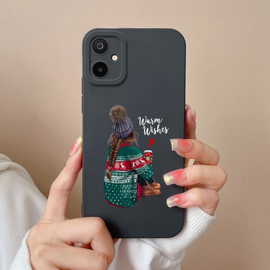 Etui na telefon Samsung Galaxy S25 Edge A06 F06 M06 F16 M16 Piękny Elegancki Wzór Dziewczyny Płynny Silikon Ochronna Powłoka Odporna na Upadki Dla Samsunga Pokrowiec