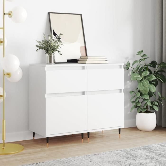 VidaXL Buffets 2 Pcs White 40x35x70 Cm Engineered Wood 831133