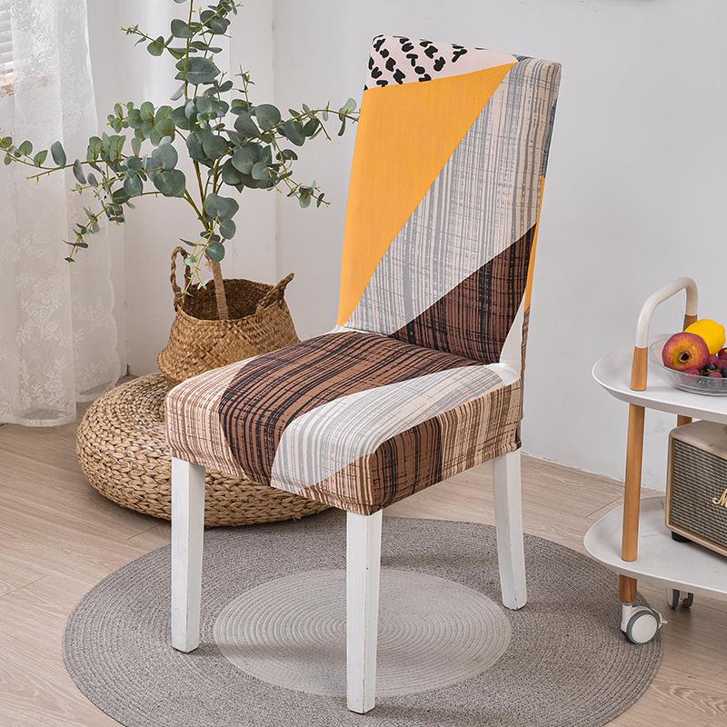 Dining Room Chair Covers Set, Stretch Printed Parsons Chair Slipcovers Spandex Removable Washable Kitchen Chair Protector Cover for Dining Room, Hotel