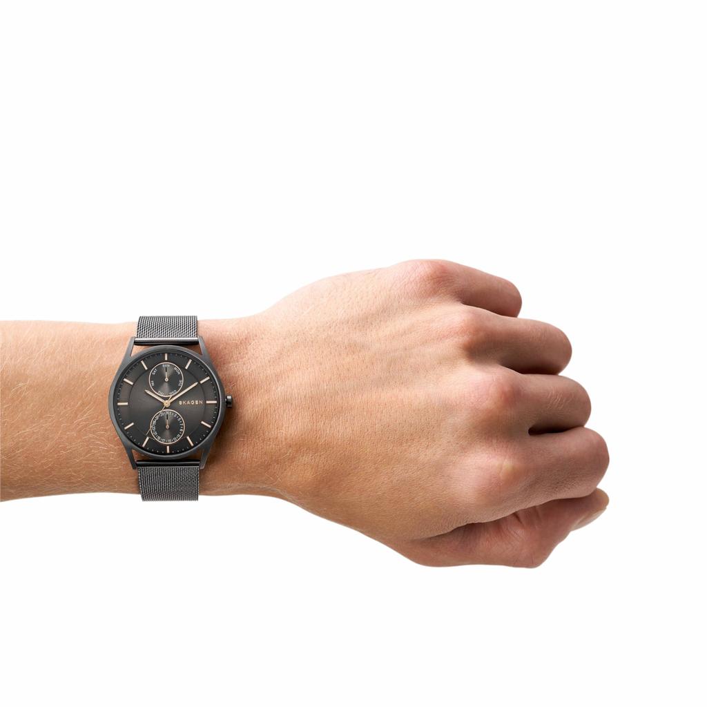 Holst Chronograph Multifunction Charcoal Steel Mesh Watch