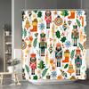 Christmas Shower Curtain Santa Claus Snowman Moose Cartoon Christmas Tree Winter Home Polyester Fabric Bathroom Decor Curtains