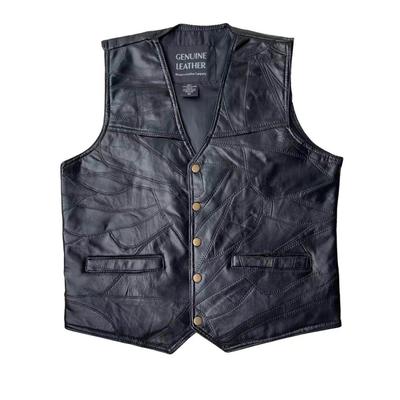 Saubere Lederweste + Herrenweste + winddichte Reitweste + obere Schicht Schaffell + klassischer Universal-Stil