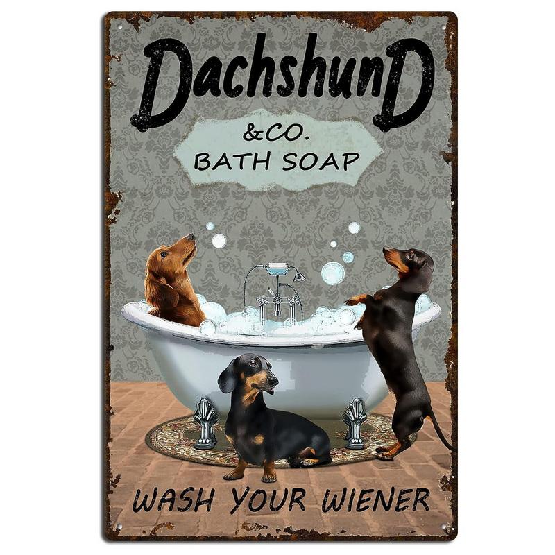 Retro Metal Tin Signs Cat Dog Bath Soap Wash Your Paw Bubble Posters Vintage Toilet Cave Bar Home Bathroom Wall Decoration Signs
