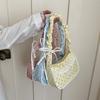 Lace Polka Dot Shoulder Bag Stretchable Strap Large Capacity Pleated Underarm Bag Multi-Color French Stick Handbag Purse