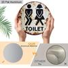2D Flat Round Vintage Toilet Aluminum Sign, Male & Female Icons Bathroom Wall Decor for Home Office Public Restrooms
