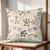 Paw Pattren Cushion Cover Natural Linen Organic Fabric DoubleSided Printing Couch Pillow Covers Home Decor