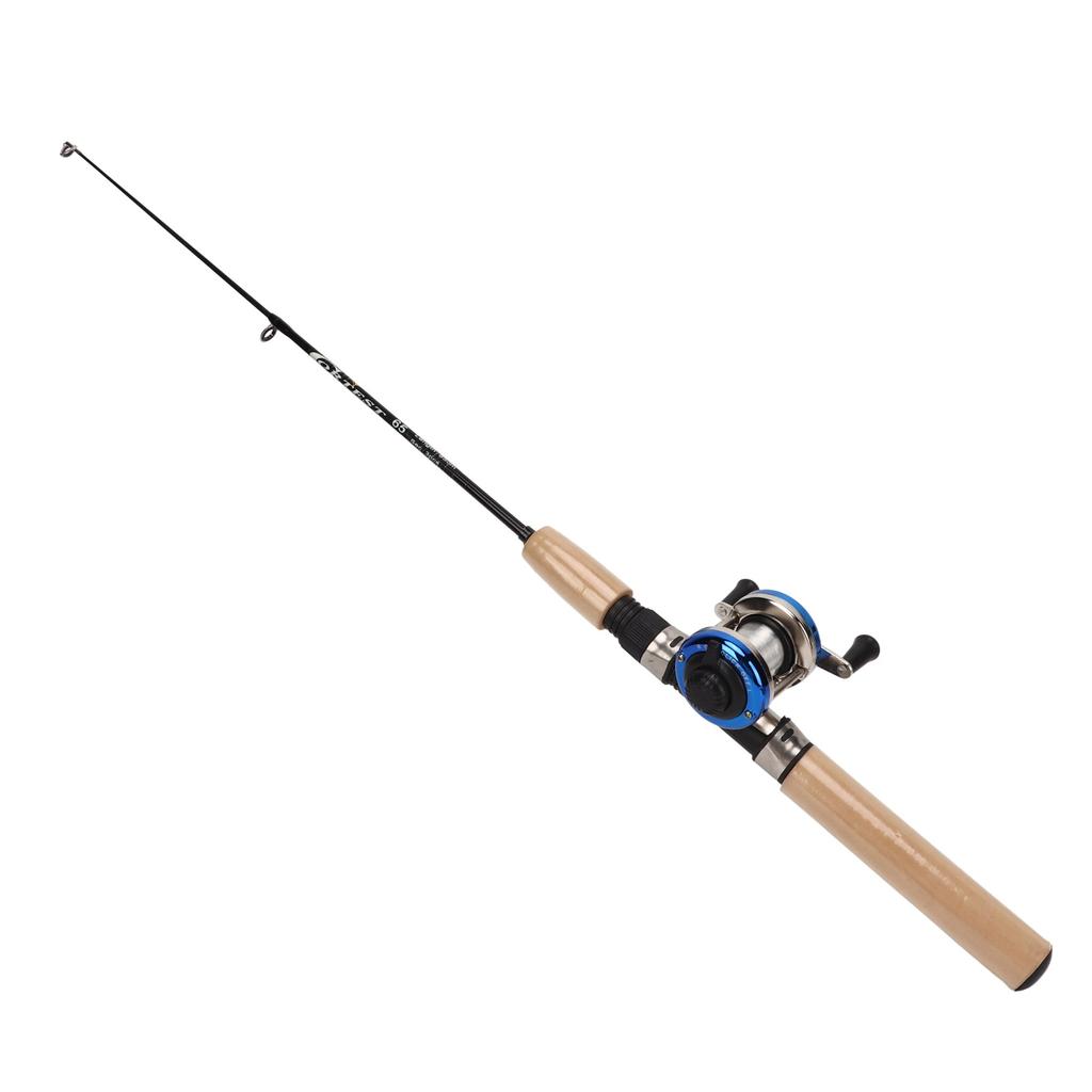 Ice Fishing Rod Kits Complete 27.6inch Rod Portable Ice Fishing Accessories with Case Jigs Float Hook Weight Reel