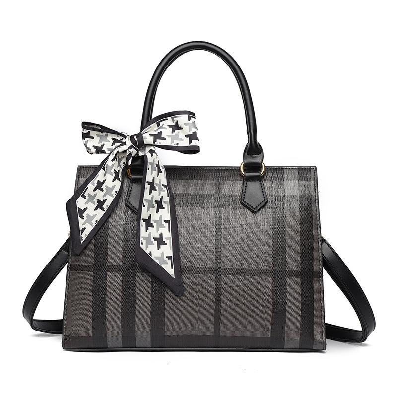 Large-capacity commuter bag women's summer new fashion women's bag tote bag plaid shoulder bag