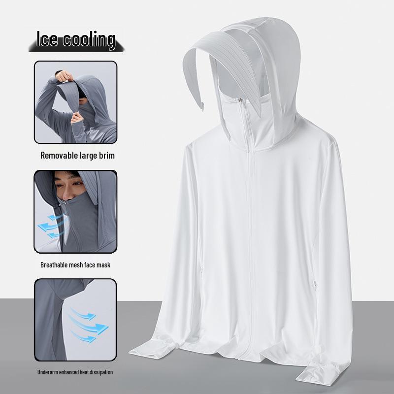 Moletom com Capuz de Proteção Solar de Nylon UPF50+: Design Personalizável Disponível.