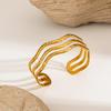 Elegante Bracciale Stratificato in Acciaio Titanio Dorato Stile Europeo-Americano per Donna