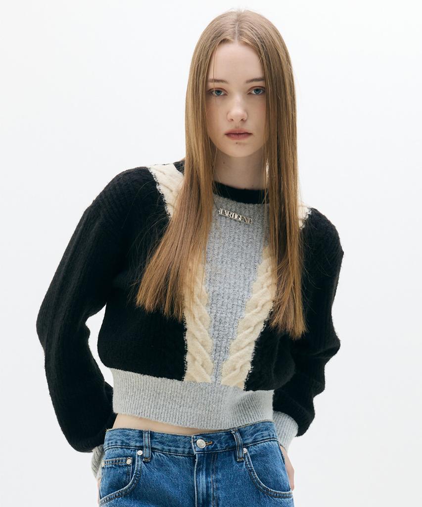 LARTIGENT Lx Cable Color Knit(Black)
