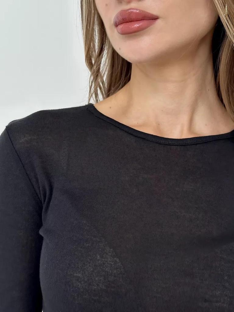 Autumn 2024 European & American Style Women's Slim Fit Solid Color Bell Sleeve Top