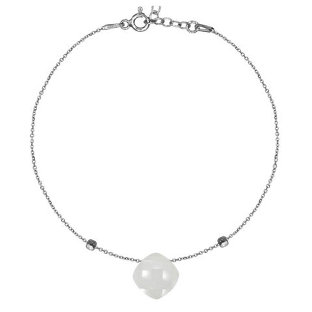 Les Trésors De Lily [R1351] - Silver Bracelet 'Meghan' Silver Moonstone (rhodium Plated) - 8 Mm