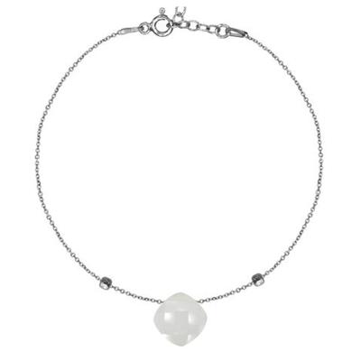 [R1351] - Silver Bracelet 'Meghan' Silver Moonstone (rhodium Plated) - 8 Mm