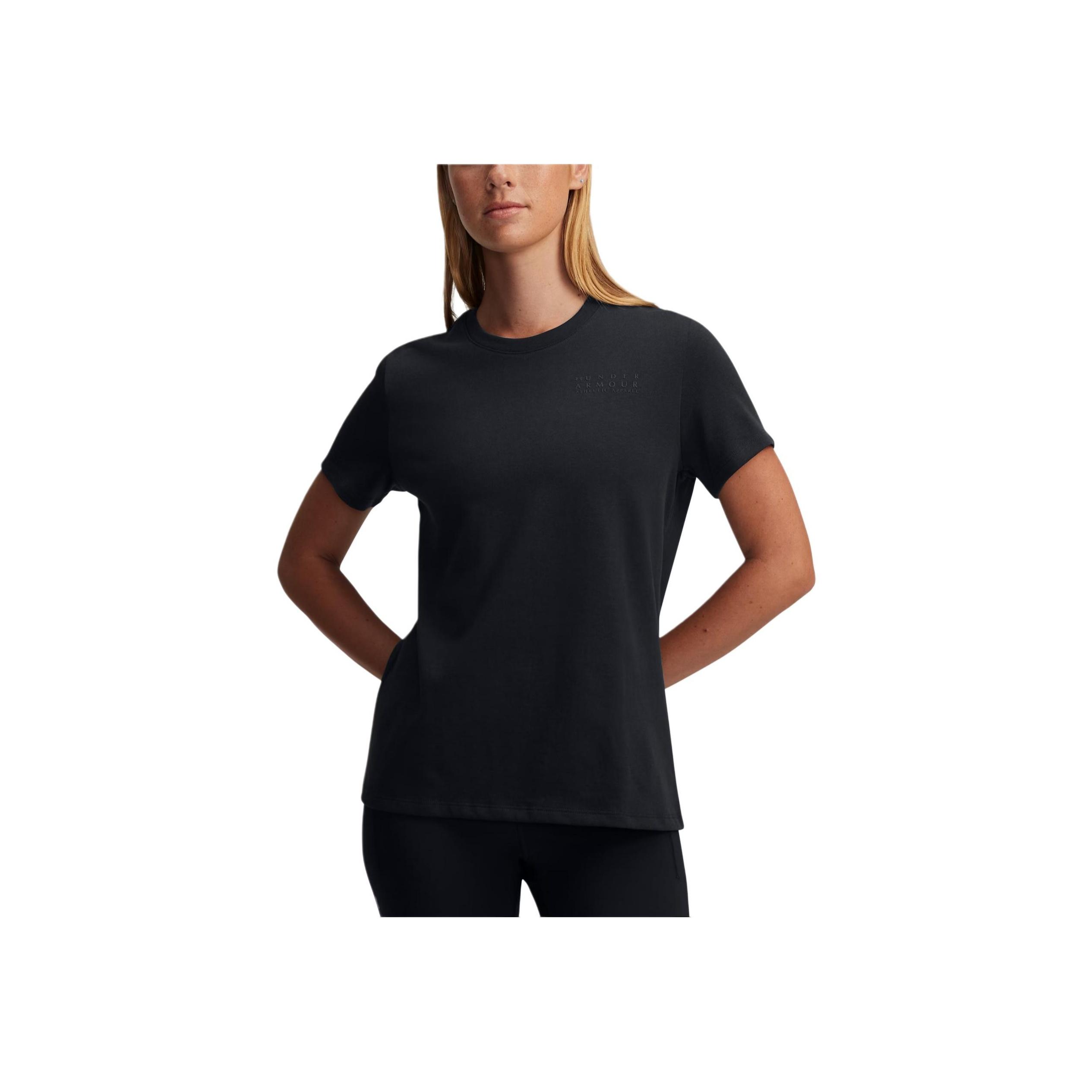 

Under Armour Брендовая футболка свободного кроя с круглым вырезом и коротким рукавом женские топы Черный 1389745-001 XS