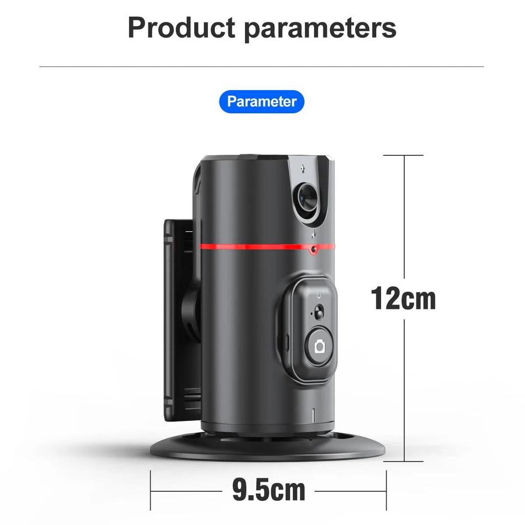 Treppiede Con Rilevamento Automatico Del Viso E Rotazione 360° - Supporto Per Telefono Con Luci LED E Telecomando, Senza App