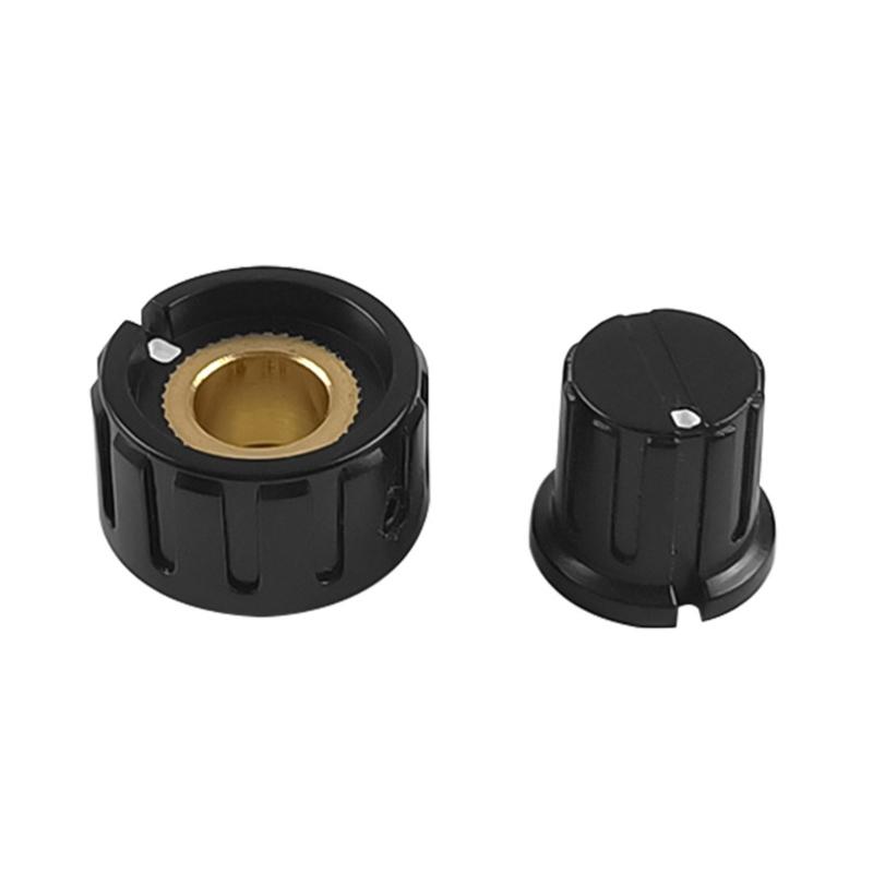 2Pcs Plastic Potentiometer Knob Replacement Guitar Volumes Control Rotary Knob Knurled Shaft Hole Amplifier Knob