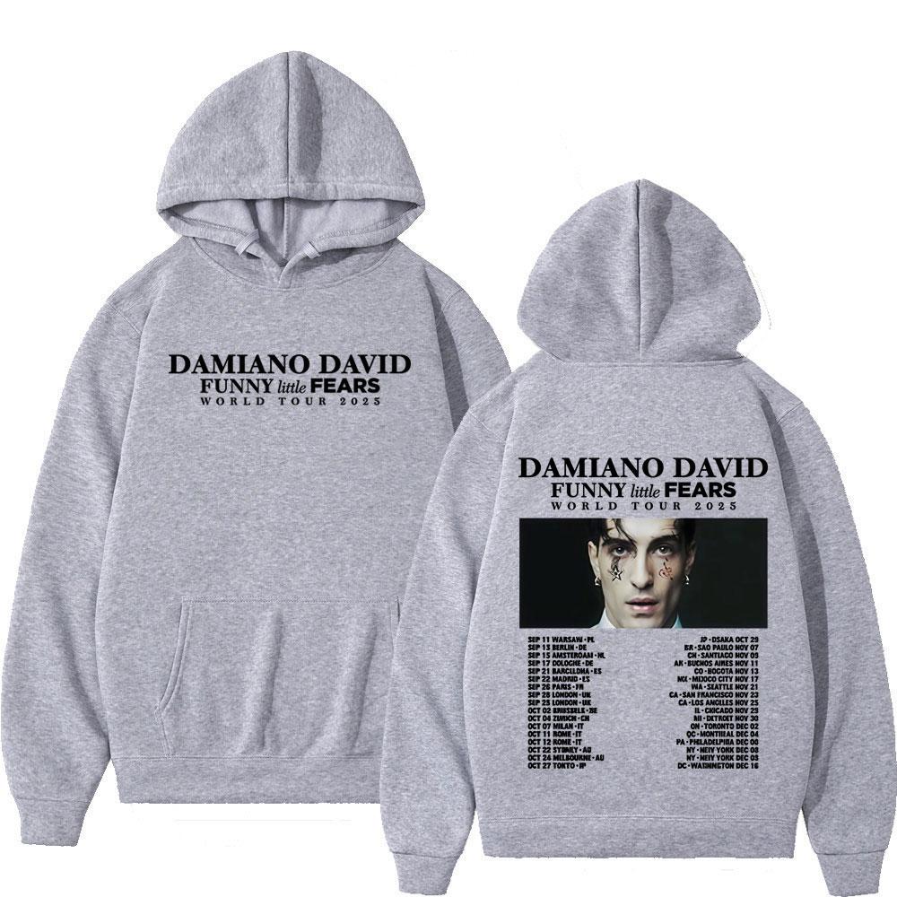 Lustige Kleine Ängste Album Damiano David Welttour 2025 Harajuku Hoodie Herren Hip-Hop Pullover Lässige Lockere Sweatshirts Streetwear