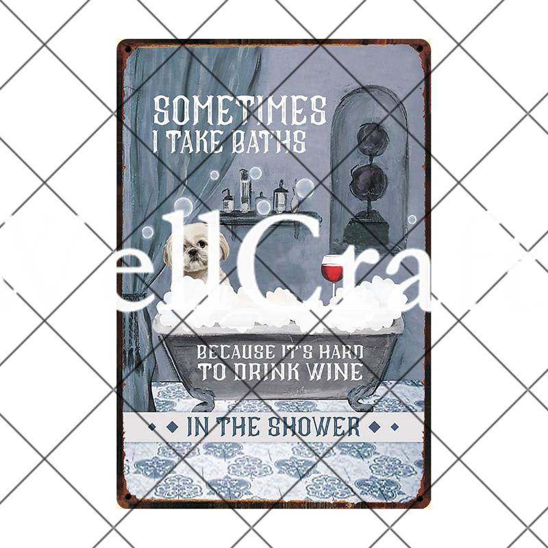 [ Wellcraft ] Pet Shih Tzu Dog You Are My Sunshine Beer Bath Shop Art Metal Tin Sign Wall Poster Iron Painting Pub D-14 20*30 CM